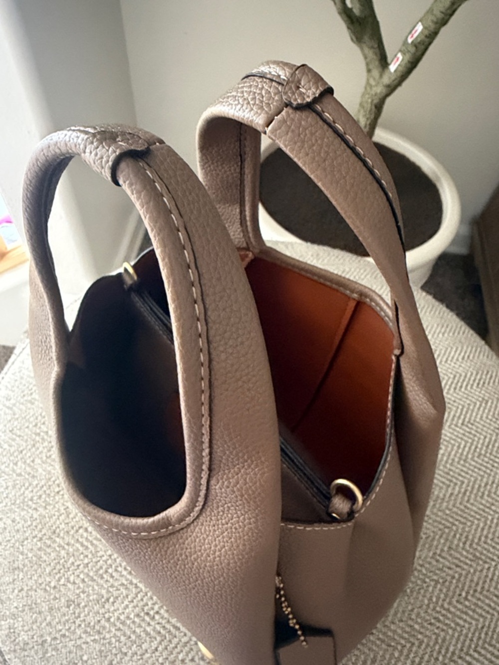 Coach Lana Shoulder Bag 23 in Brass Dark Stone Color - Picture 5 of 14